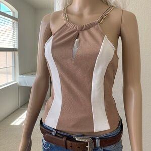 PAPAYA ♡ gorgeous camisole top taupe white M S